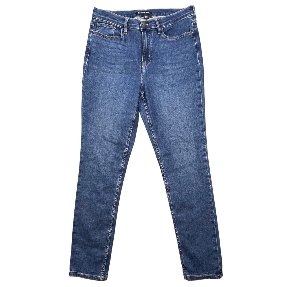 Calvin Klein Blue High Rise Skinny Repreve Denim Jeans Womens 10